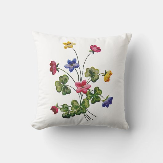 刺フェイクしゅうカラフル木材ソレル クッション (正面)