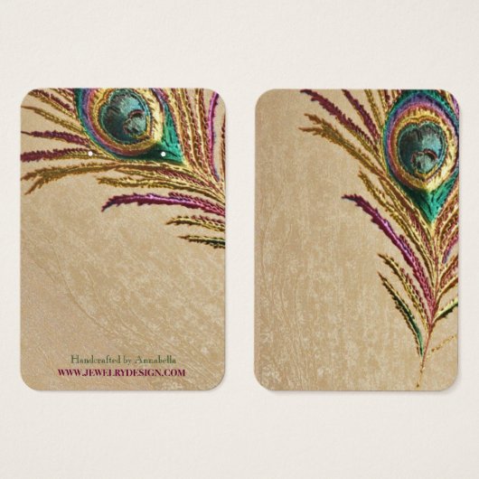 刺フェイクしゅう孔雀の羽毛イヤリングホルダー (正面&裏面)