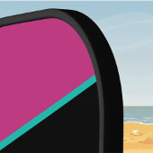 刺フェイクしゅう熱帯魚ブルーピンクモノグラム ピックルボールラケット