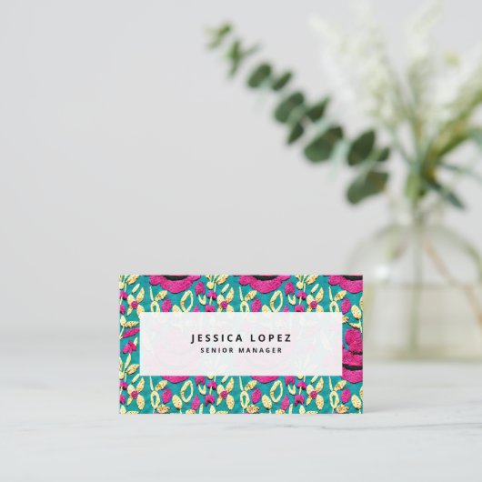 刺フェイクしゅう花柄プロフェッショナル 名刺 (スタンド正面)