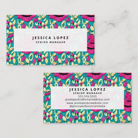 刺フェイクしゅう花柄プロフェッショナル 名刺 (正面/裏面)