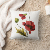 刺フェイクしゅう赤いケシ枕 クッション (ブランケット)