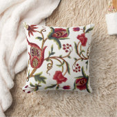 刺フェイクしゅう – 赤ジャコビーンこて刺繍 クッション (ブランケット)