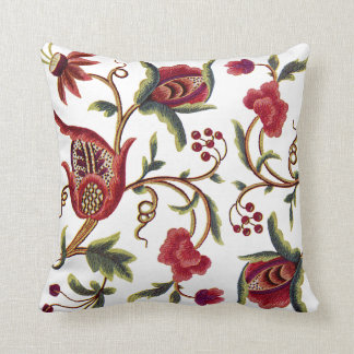 刺フェイクしゅう – 赤ジャコビーンこて刺繍 クッション