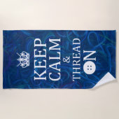 刺保しゅう工芸品の静かな糸ダーク ビーチタオル (正面)