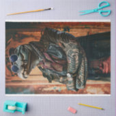 刺入されたボスアリゲーターデコパージュ 薄葉紙 (クラフト)