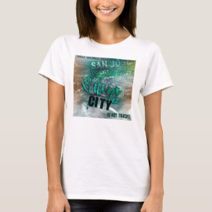 刺客の世界記録の鮫都市ワイシャツの女性 Tシャツ