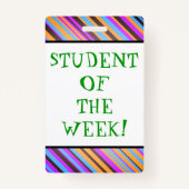 刺激の"週の学生!" バッジ (裏面)