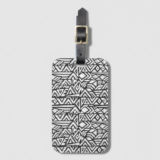 刺激を受けたでアートな種族パターン ラゲッジタグ (正面縦)