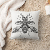 刺激を受けたでサイケデリックな雄鹿カブトムシ クッション (ブランケット)