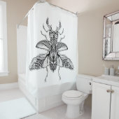 刺激を受けたでサイケデリックな雄鹿カブトムシ シャワーカーテン (インサイチュ)
