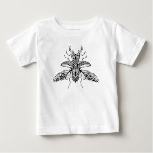 刺激を受けたでサイケデリックな雄鹿カブトムシ ベビーTシャツ