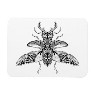 刺激を受けたでサイケデリックな雄鹿カブトムシ マグネット