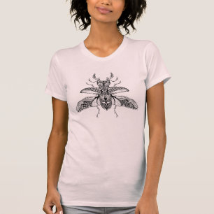 刺激を受けたでサイケデリックな雄鹿カブトムシ Tシャツ