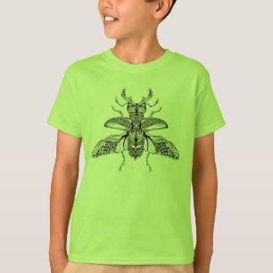 刺激を受けたでサイケデリックな雄鹿カブトムシ Tシャツ