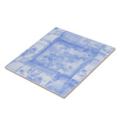 刺激を受けたでフランスのな植物の青 タイル (側面)