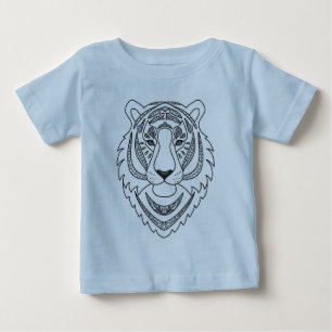 刺激を受けたで白いトラ ベビーTシャツ