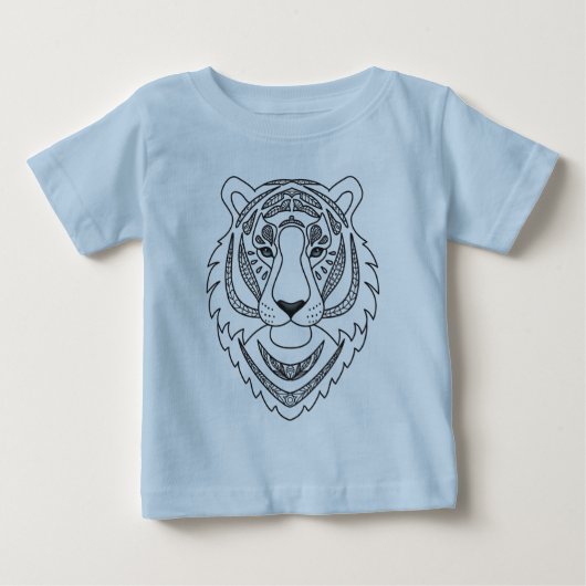 刺激を受けたで白いトラ ベビーTシャツ (正面)