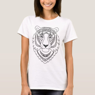 刺激を受けたで白いトラ Tシャツ