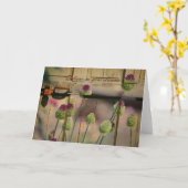 刺激を受けたで素朴な花柄 カード (黄色い花)