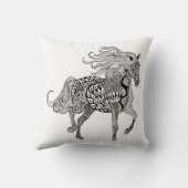 刺激を受けたで黒い馬 クッション (裏面)