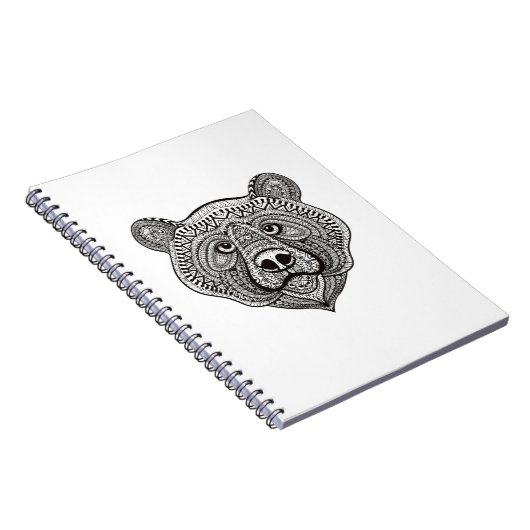 刺激を受けたなくまの顔 ノートブック (右側)