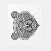 刺激を受けたなくまの顔 フリースブランケット (正面)