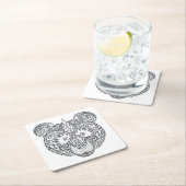 刺激を受けたなくま スクエアペーパーコースター (インサイチュ)