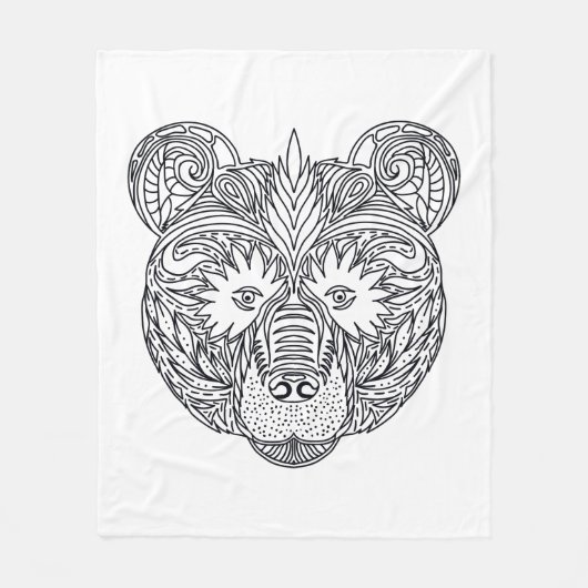 刺激を受けたなくま フリースブランケット (正面)