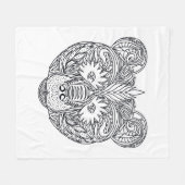 刺激を受けたなくま フリースブランケット (正面(横))