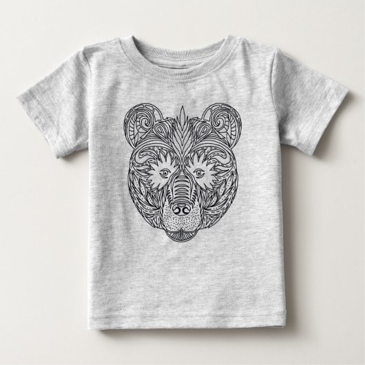 刺激を受けたなくま ベビーTシャツ (正面)