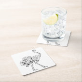 刺激を受けたなだちょう スクエアペーパーコースター (インサイチュ)