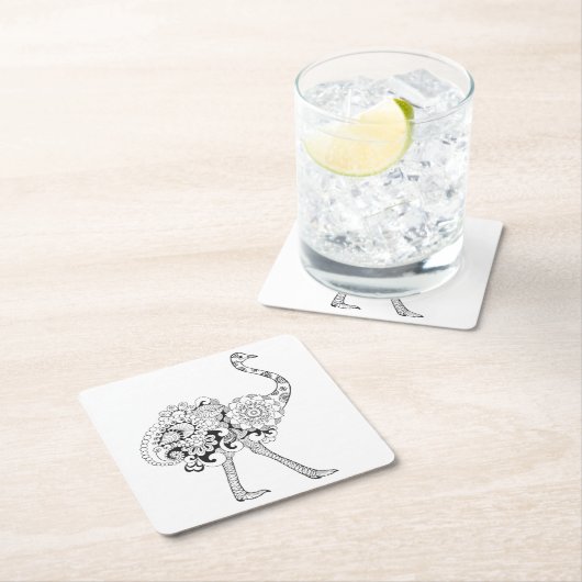 刺激を受けたなだちょう スクエアペーパーコースター (インサイチュ)