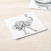 刺激を受けたなだちょう スクエアペーパーコースター (アングル)