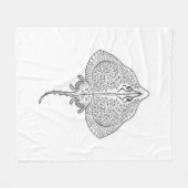 刺激を受けたなアカエイのトーテム フリースブランケット (正面(横))