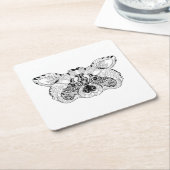 刺激を受けたなアライグマ スクエアペーパーコースター (アングル)