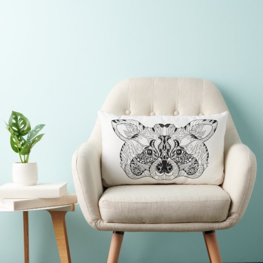 刺激を受けたなアライグマ ランバークッション (椅子)