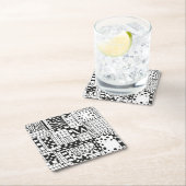 刺激を受けたなインディアンの抽象芸術の姿 スクエアペーパーコースター (インサイチュ)