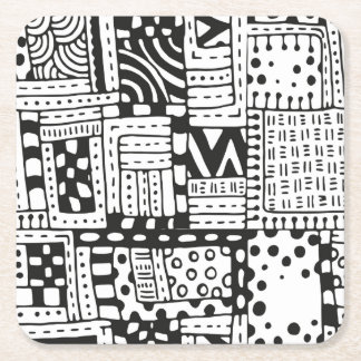 刺激を受けたなインディアンの抽象芸術の姿 スクエアペーパーコースター