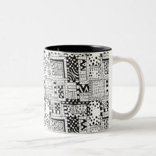 刺激を受けたなインディアンの抽象芸術の姿 ツートーンマグカップ