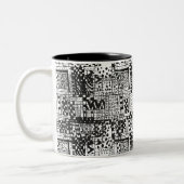 刺激を受けたなインディアンの抽象芸術の姿 ツートーンマグカップ (左)