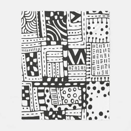 刺激を受けたなインディアンの抽象芸術の姿 フリースブランケット (正面)