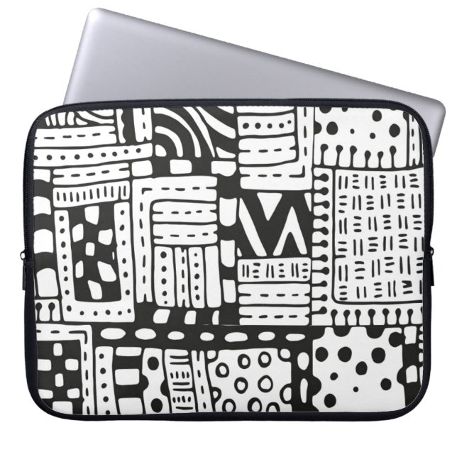 刺激を受けたなインディアンの抽象芸術の姿 ラップトップスリーブ (正面)