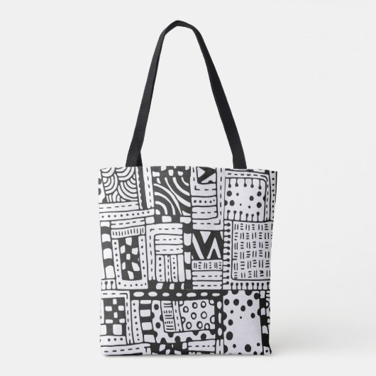 刺激を受けたなインディアンの抽象芸術は2つを計算します トートバッグ (裏面)