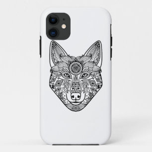 刺激を受けたなオオカミの頭部 iPhone 11 ケース