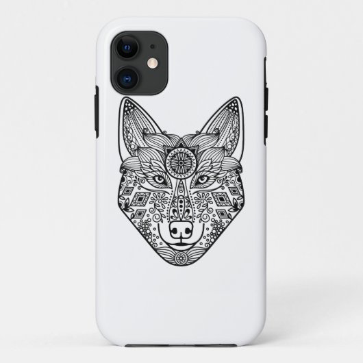 刺激を受けたなオオカミの頭部 Case-Mate iPhoneケース (裏面)