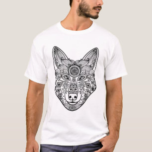 刺激を受けたなオオカミの頭部 Tシャツ