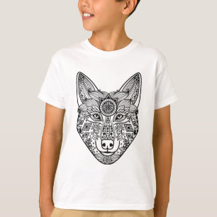 刺激を受けたなオオカミの頭部 Tシャツ