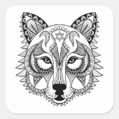 刺激を受けたなオオカミ スクエアシール (正面)