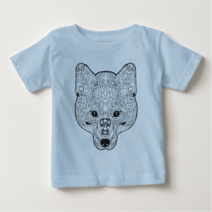刺激を受けたなキツネの頭部 ベビーTシャツ